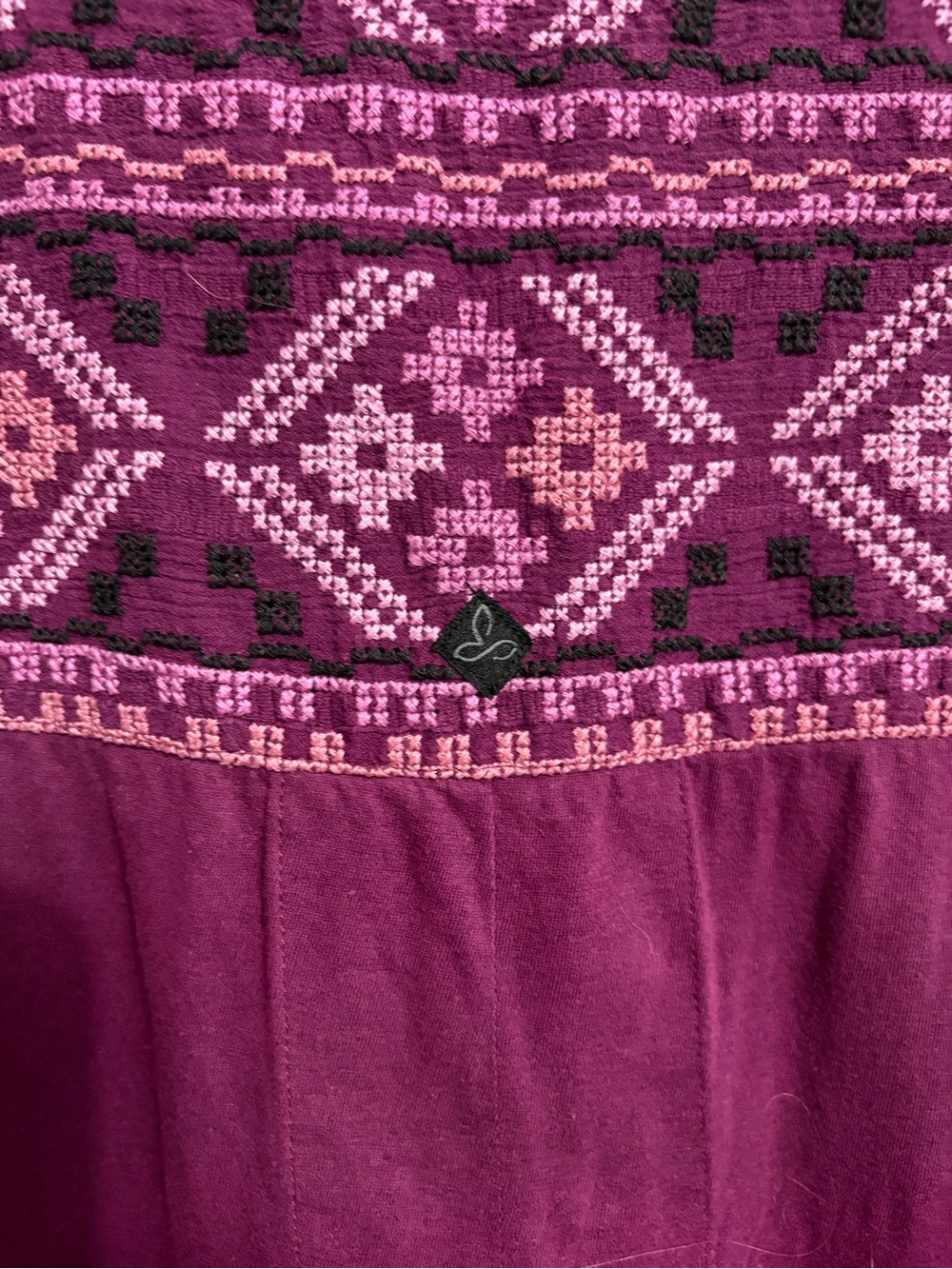 prAna Heloise Embroidered Cotton Tunic Tank Top M Purple - Picture 4 of 8